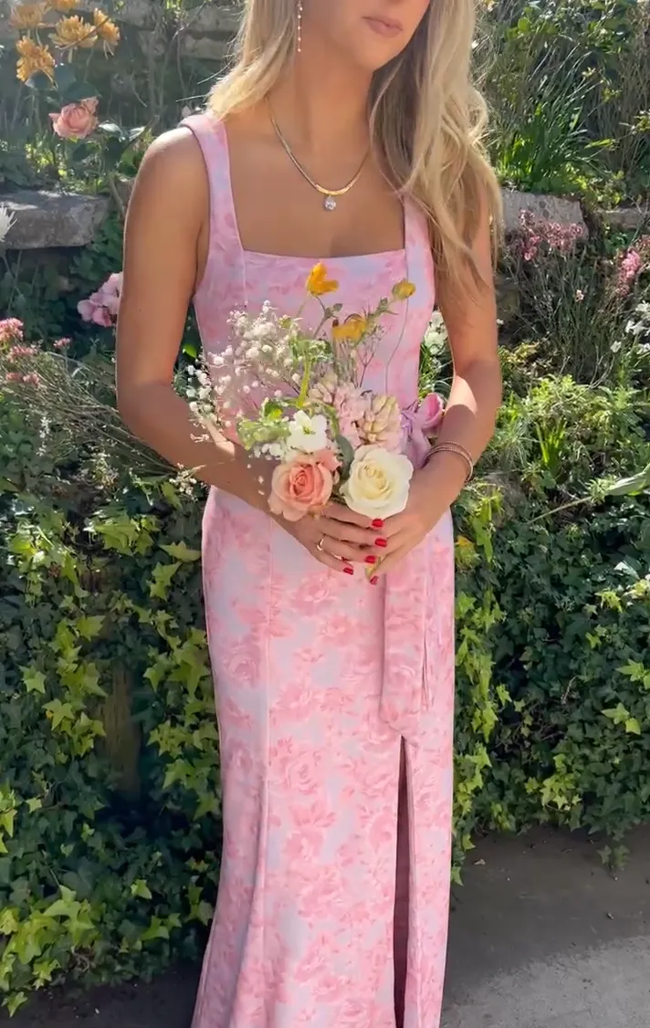 Paris Gown ~ Blushing Floral Stretch