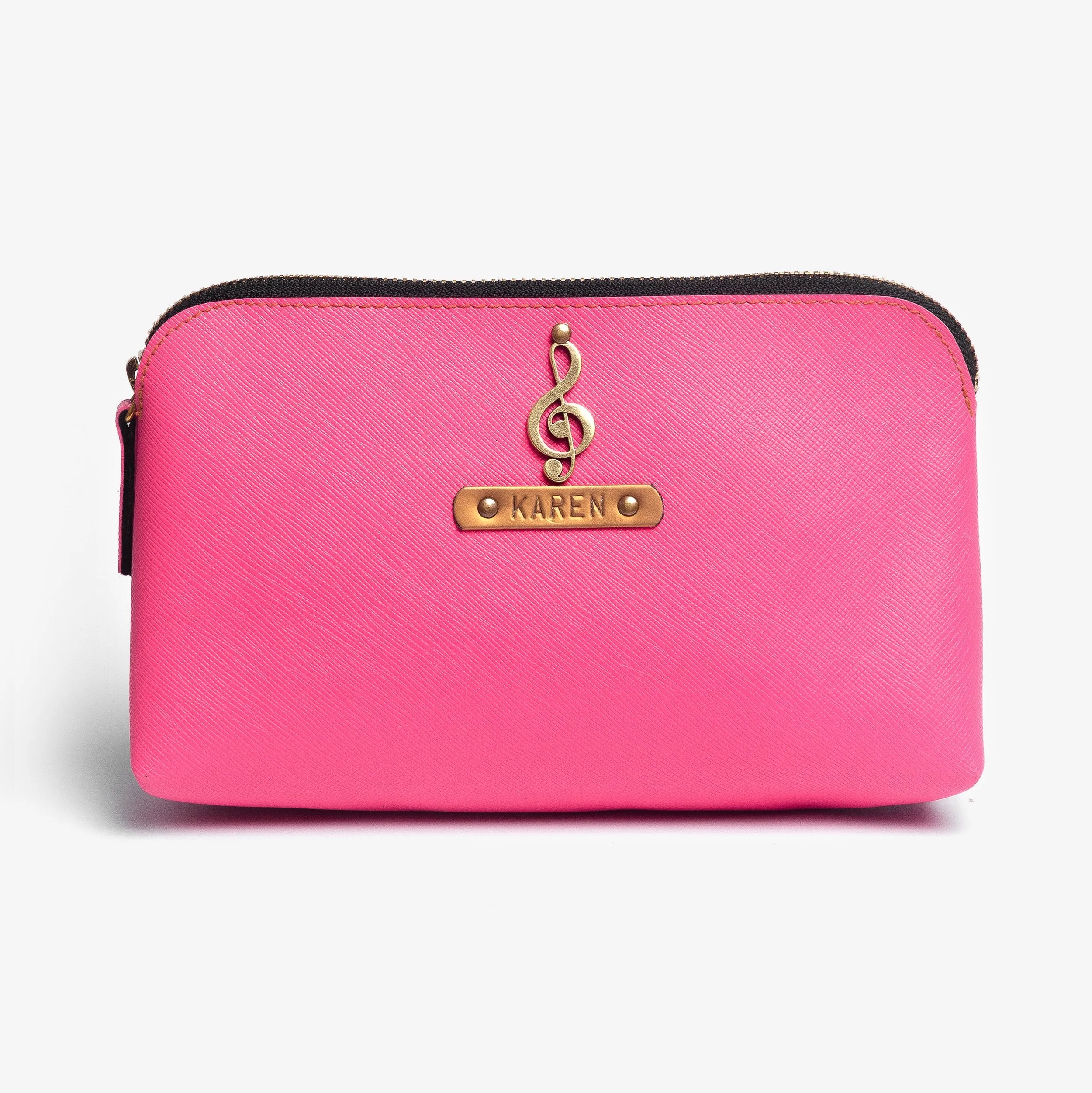 Personalized Carry All/Makeup Pouch - Pink