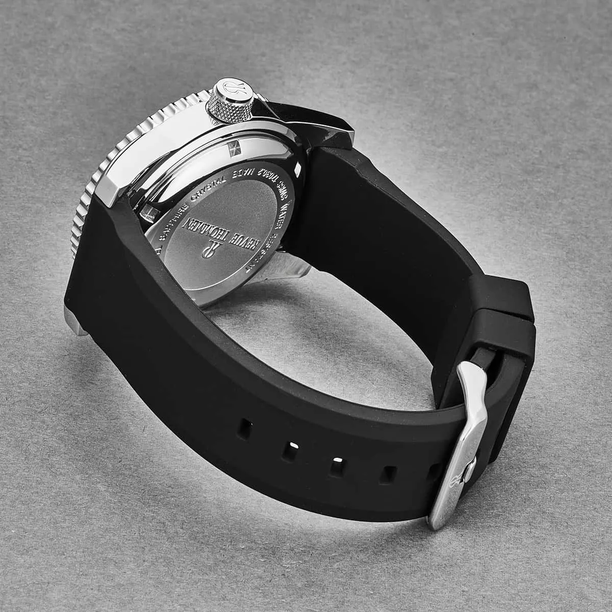 Revue Thommen Men's 17030.2537 'Diver' Black Dial Black Rubber Strap Swiss Automatic Watch