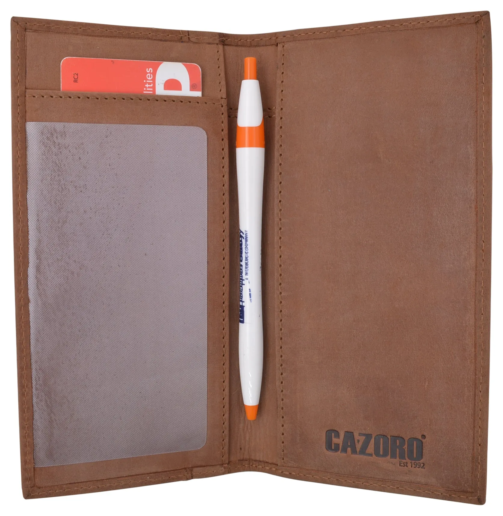 RFID Blocking Leather USA Checkbook & Register Cover Holder Case Slim Wallet For Men & Women