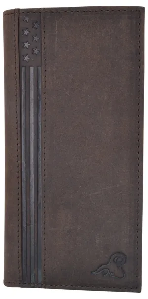 RFID Blocking Leather USA Checkbook & Register Cover Holder Case Slim Wallet For Men & Women