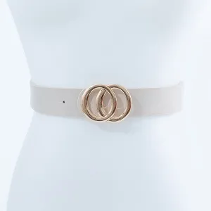 Round Shape Gold Buckle Fashion Belt