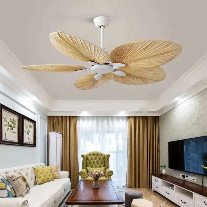 Saavedra - 52inch Palm Leaf 5 Blade Ceiling Fan