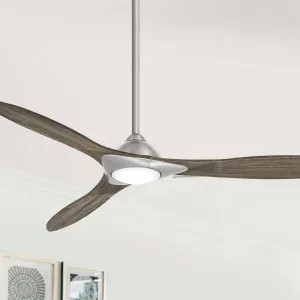 Sleek LED 60" Smart Ceiling Fan with Remote, Brushed Nickel