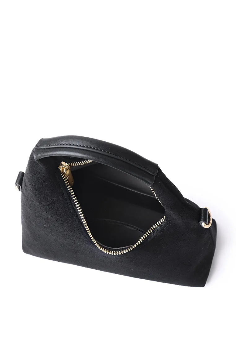 Sunova Faux Suede Mini Top Handle Bag (Black)