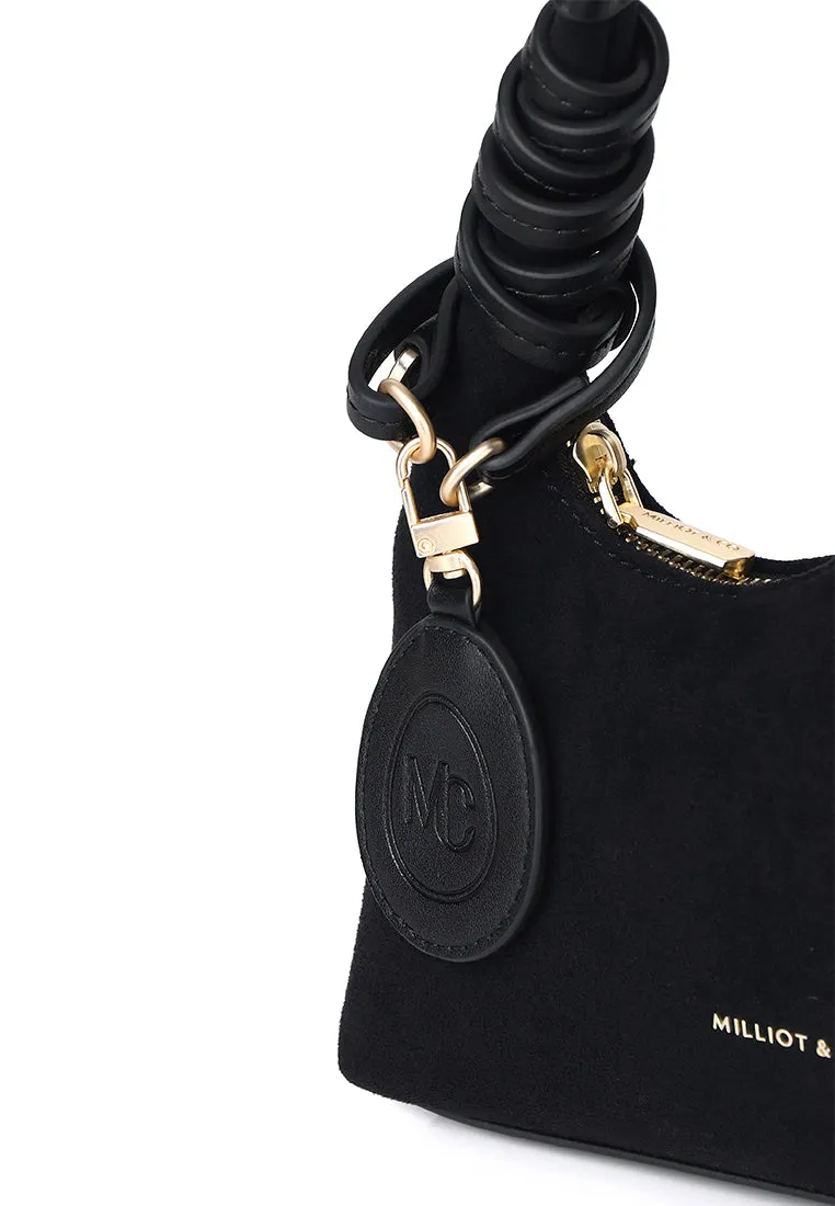 Sunova Faux Suede Mini Top Handle Bag (Black)