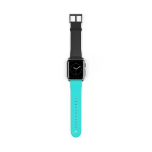 Turquoise Blue Black Watch Band, Dual Color 38mm/42mm Watch Band For Apple Watches- Made in USA