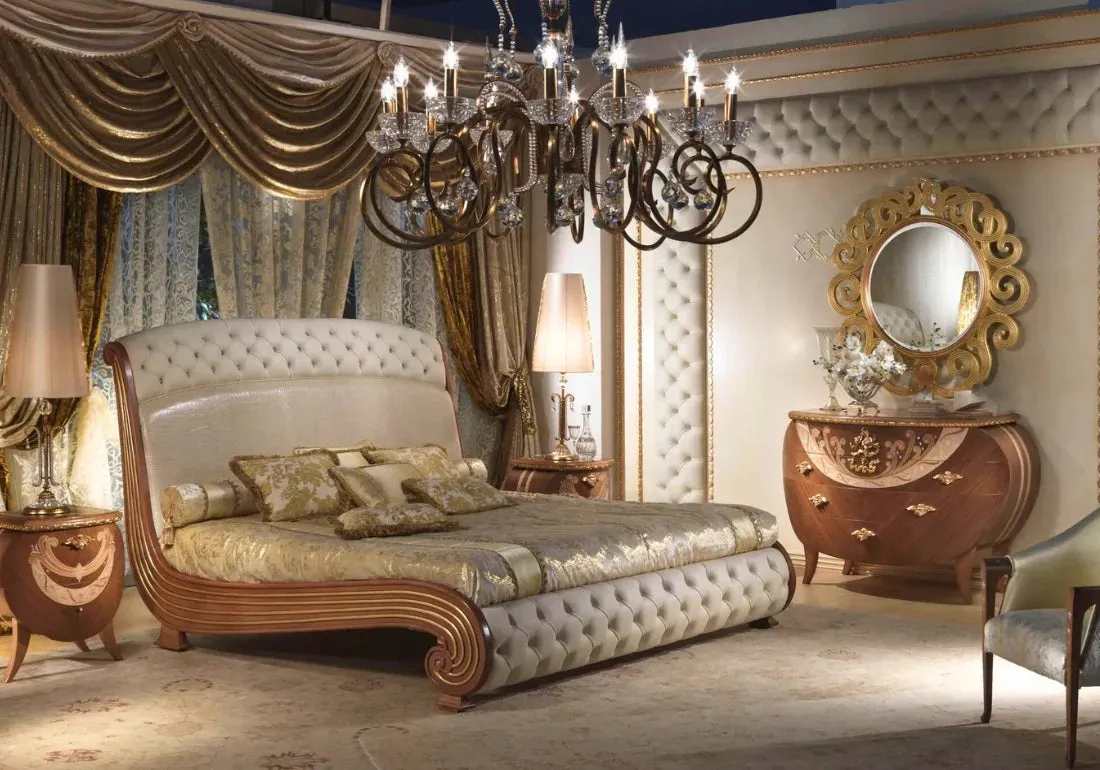 Unique Curved Hand Crafted Teak Wood Bed