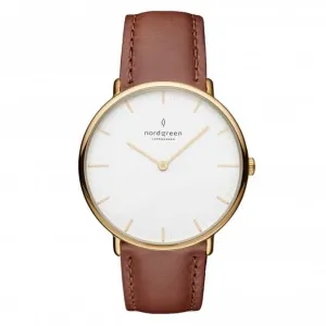 Unisex Native Leather Gold 36mm Watch NR36GOLEBRXX