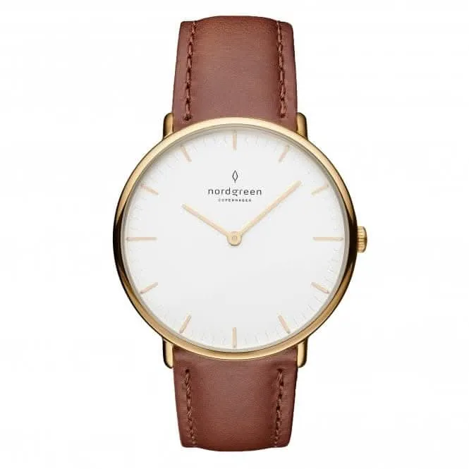 Unisex Native Leather Gold 36mm Watch NR36GOLEBRXX