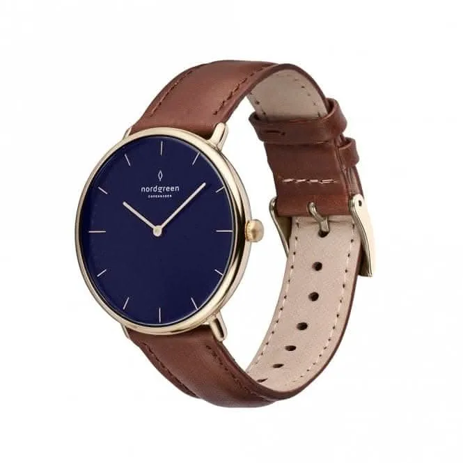 Unisex Native Leather Gold 40mm Watch NR40GOLEBRNA