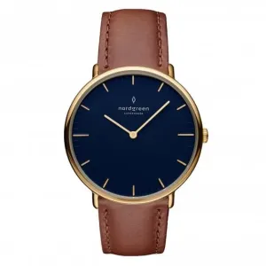 Unisex Native Leather Gold 40mm Watch NR40GOLEBRNA