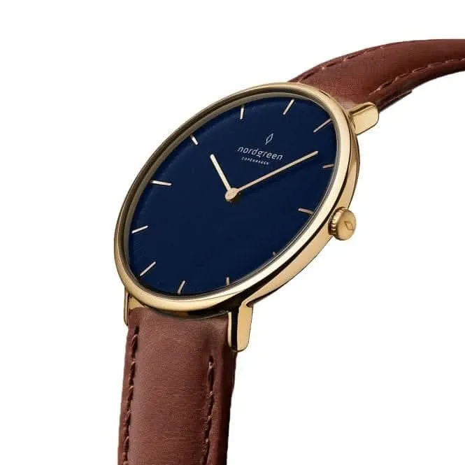 Unisex Native Leather Gold 40mm Watch NR40GOLEBRNA