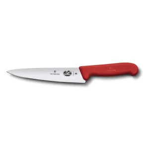 Victorinox Carving Knife Red Fibrox Handle, Blade 25cm - 5.2001.25