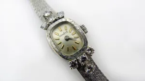 Vintage Ladies White Gold and Diamond Geneve Watch - 14 Karat