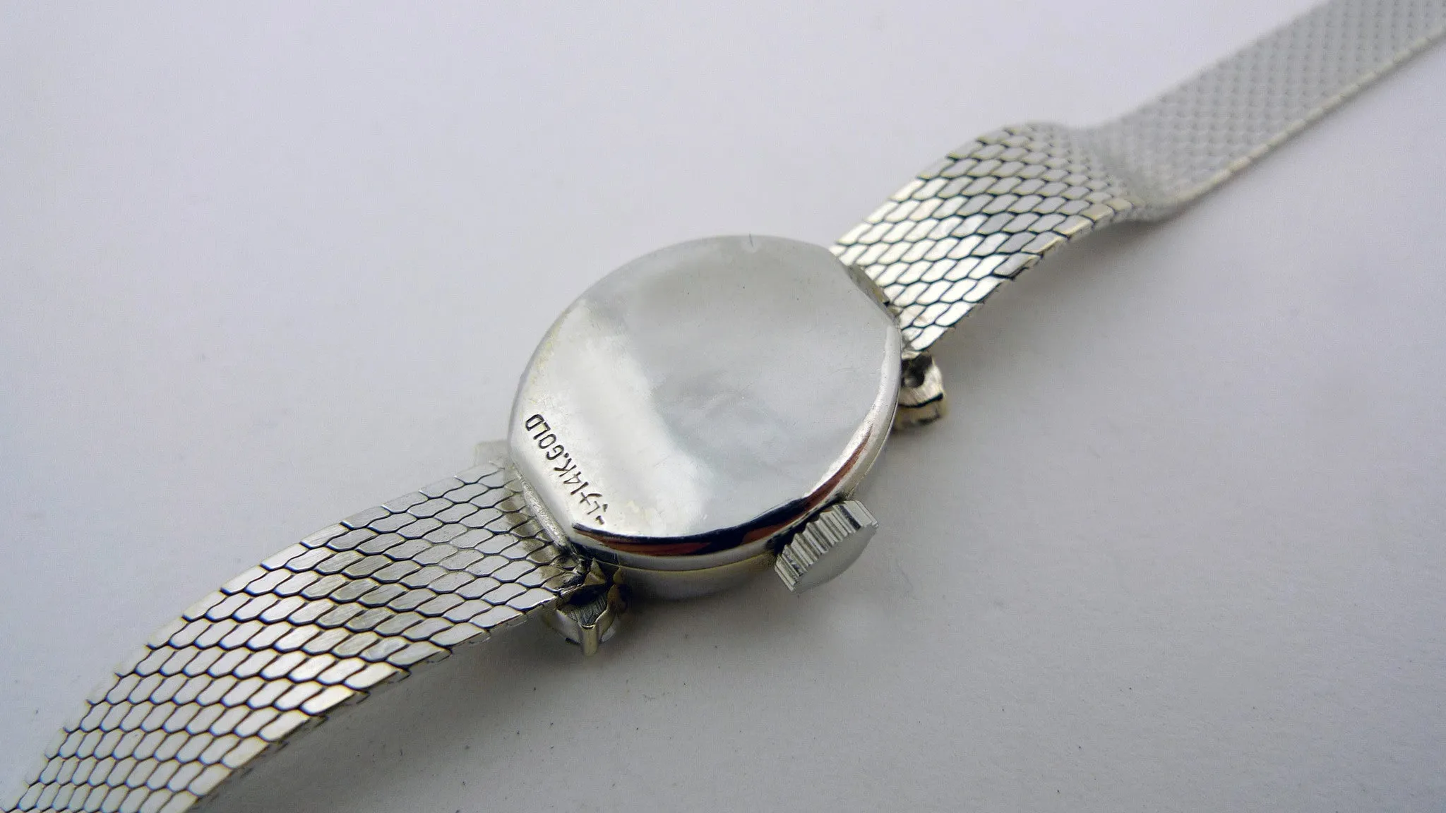 Vintage Ladies White Gold and Diamond Geneve Watch - 14 Karat